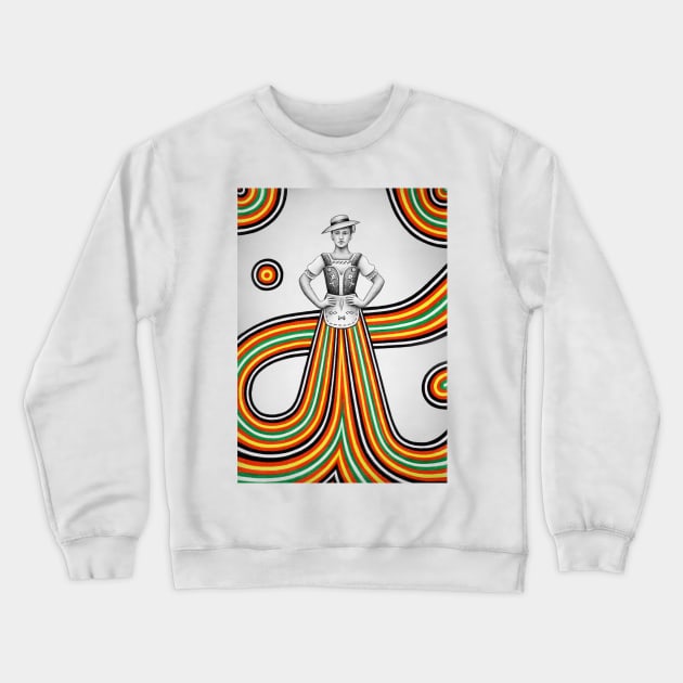 Woman in Traditional Dress Crewneck Sweatshirt by benheineart